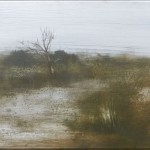 El canal y los pisos, 2019 - Técnica mixta sobre aluminio, 31 x 162